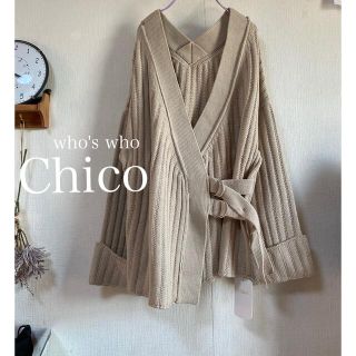 フーズフーチコ(who's who Chico)の新品♡¥7592【Chico】カシュクールカーディガン　ニットカーディガン　(カーディガン)