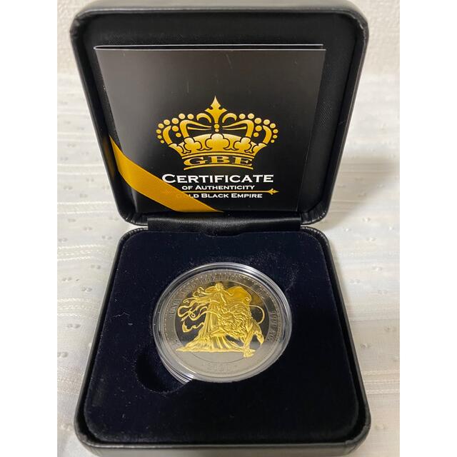 イギリス領セントヘレナ島発行年2021  セントヘレナ　ウナとライオン　ゴールドブラックエンパイア　銀貨