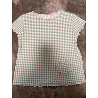 ザラキッズ(ZARA KIDS)のZARAキッズ ギンガムチェックTシャツ 104(Tシャツ/カットソー)