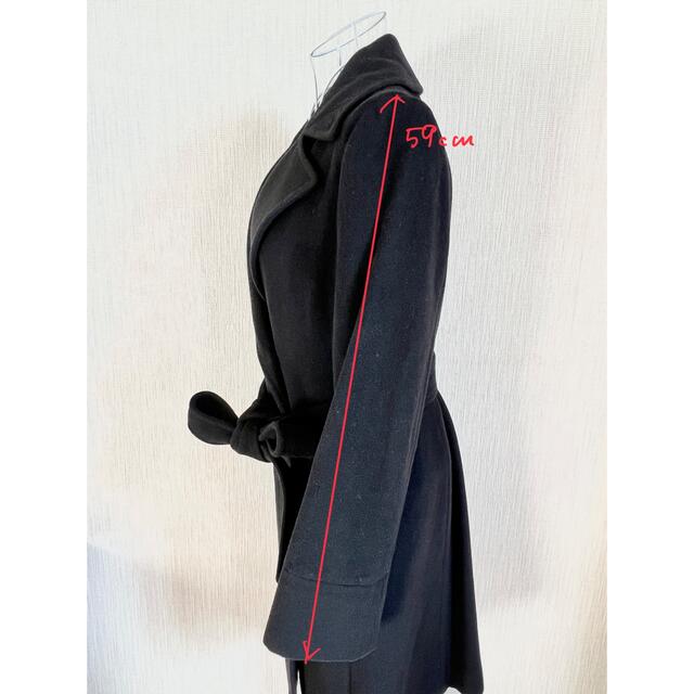M-premier(エムプルミエ)のMプルミエブラック カシミヤ入 ロングコート サイズ38 レディースのジャケット/アウター(ロングコート)の商品写真