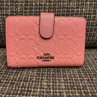 コーチ(COACH)の専用　本体のみ　二つ折り　ピンクエナメル(財布)