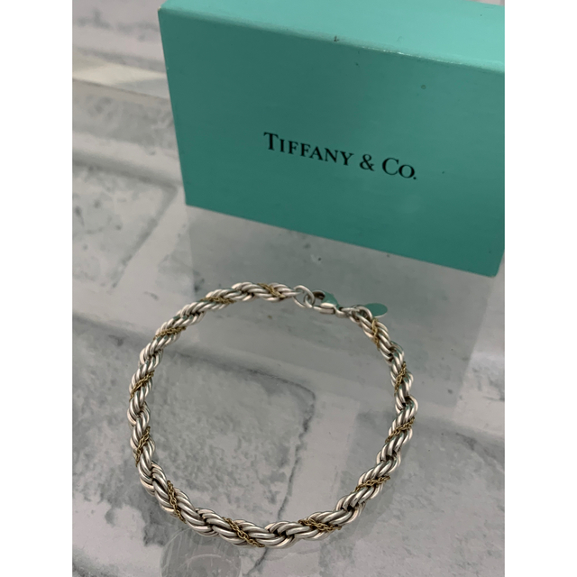 Tiffany & Co.(ティファニー)の美品　ヴィンテージティファニー コンビ　ワイド　ロープチェーン　ブレスレット メンズのアクセサリー(ブレスレット)の商品写真