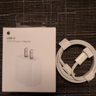 アップル(Apple)のApple 20W USB-C電源アダプタ MHJA3AM/A & 純正ケーブル(変圧器/アダプター)