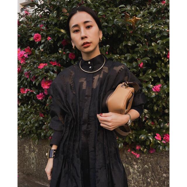 Ameri ☆ UND SHEER JACQUARD TUCK DRESS | myglobaltax.com