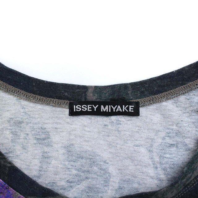 ISSEY MIYAKE(イッセイミヤケ)のイッセイミヤケ Tシャツ カットソー 半袖 総柄 クルーネック 3 マルチカラー レディースのトップス(Tシャツ(半袖/袖なし))の商品写真