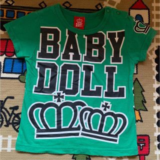 ベビードール(BABYDOLL)のベビードール Tシャツ 90cm グリーン黒白文字(Tシャツ/カットソー)