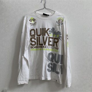 クイックシルバー(QUIKSILVER)の【QUIKSILVER】長袖Tシャツ　ホワイト　メンズ　M(Tシャツ/カットソー(七分/長袖))