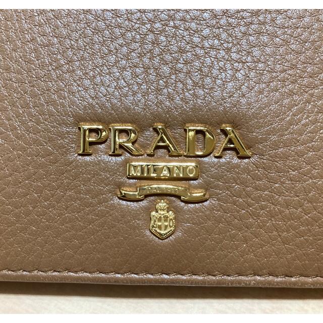 プラダ PRADA 2つ折り財布 ブラウン　カード　小銭入れ