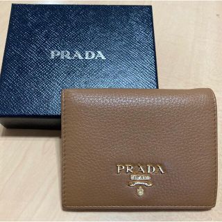 プラダ(PRADA)のプラダ PRADA 2つ折り財布 ブラウン　カード　小銭入れ(財布)