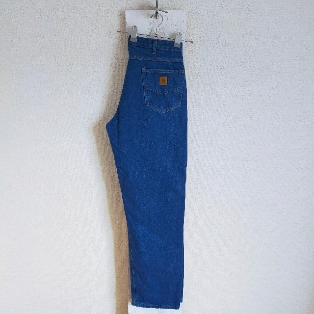 carhartt(カーハート)のカーハート　デニムパンツ　ジーンズ　バギーパンツ　革パッチ　34インチ メンズのパンツ(デニム/ジーンズ)の商品写真