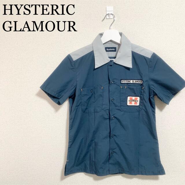 HYSTERIC GLAMOUR(ヒステリックグラマー)のヒステリックグラマー 半袖シャツ レディース バックプリント ビッグロゴ 紺 レディースのトップス(シャツ/ブラウス(半袖/袖なし))の商品写真