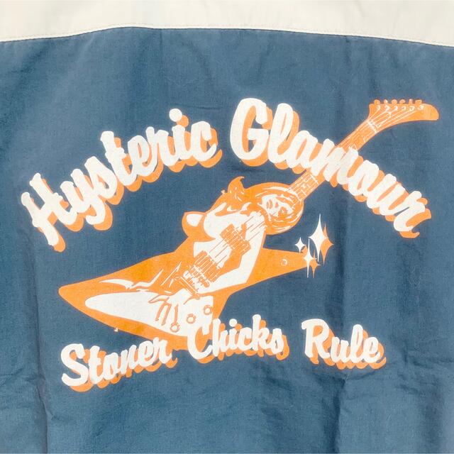 HYSTERIC GLAMOUR(ヒステリックグラマー)のヒステリックグラマー 半袖シャツ レディース バックプリント ビッグロゴ 紺 レディースのトップス(シャツ/ブラウス(半袖/袖なし))の商品写真