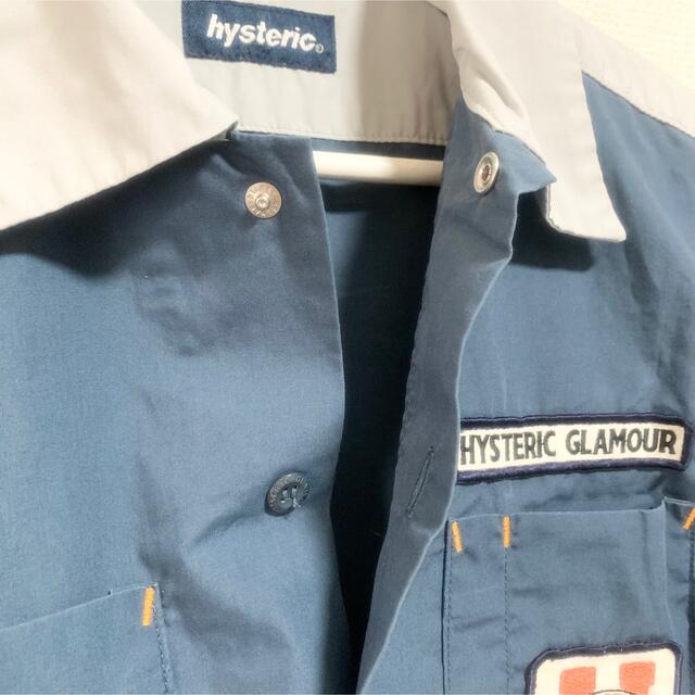 HYSTERIC GLAMOUR(ヒステリックグラマー)のヒステリックグラマー 半袖シャツ レディース バックプリント ビッグロゴ 紺 レディースのトップス(シャツ/ブラウス(半袖/袖なし))の商品写真