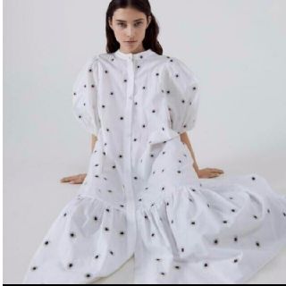 ンピースで】 ZARA 刺繍入りミディワンピース ロングワンピース BSKOb