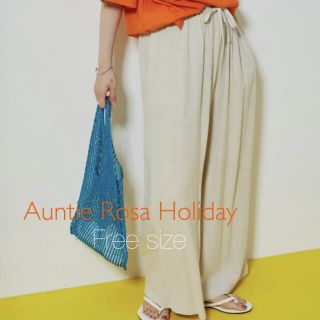 アンティローザ(Auntie Rosa)のAuntie Rosa Holiday フリーサイズ　リラックスワイドパンツ　麻(カジュアルパンツ)