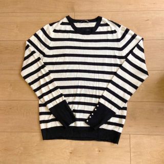 ザラ(ZARA)のZARA 袖パール　ボーダーニット　セーター(ニット/セーター)