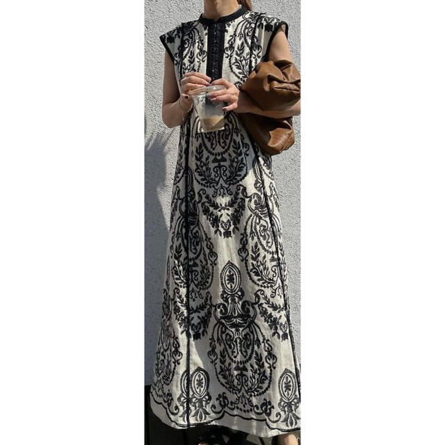 通販モノタロウ ゆーぴー様AMERI DAMASK EMBROIDERY LINEN DRESS