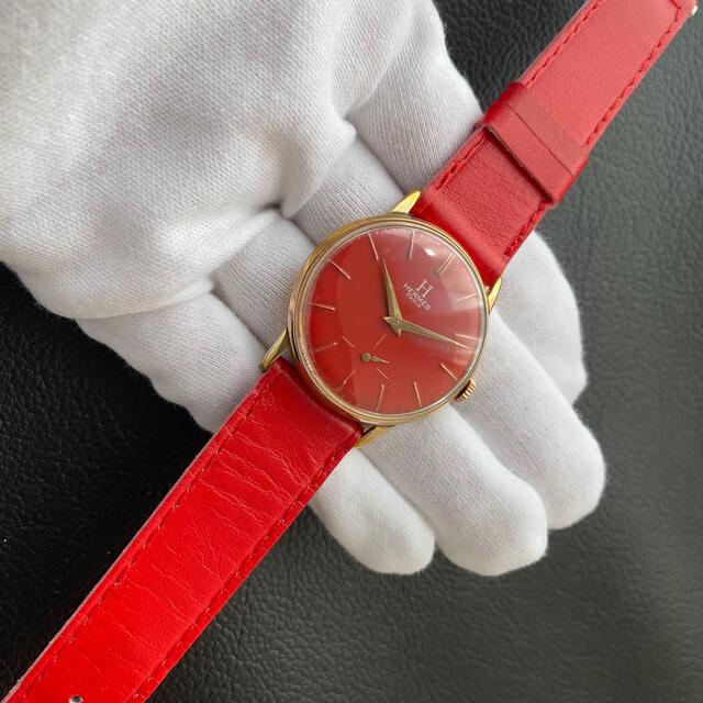 情熱の赤】OH済 HERMES PARIS エルメス 14KGP 腕時計 ショッピング販促