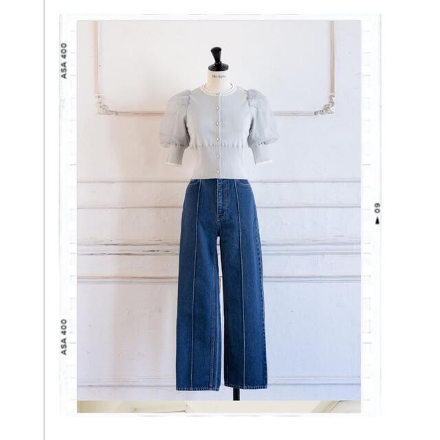 Her lip to - Organdy Volume Sleeve Knit Top💙milky saxの通販 by ...