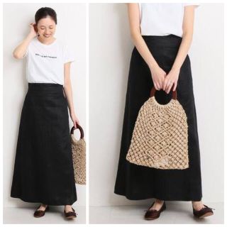 SLOBE IENA - 美品 SLOBE IENA リネン ハイウエスト スカート 定価