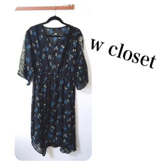 ダブルクローゼット(w closet)のwcloset ダブルクローゼット　 花柄 ワンピース(ロングワンピース/マキシワンピース)