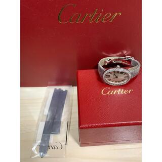 カルティエ(Cartier)の【新品】定番！　カルティエ　ベニュワール　SM用　時計　ベルト　ブラック　カーフ(腕時計)