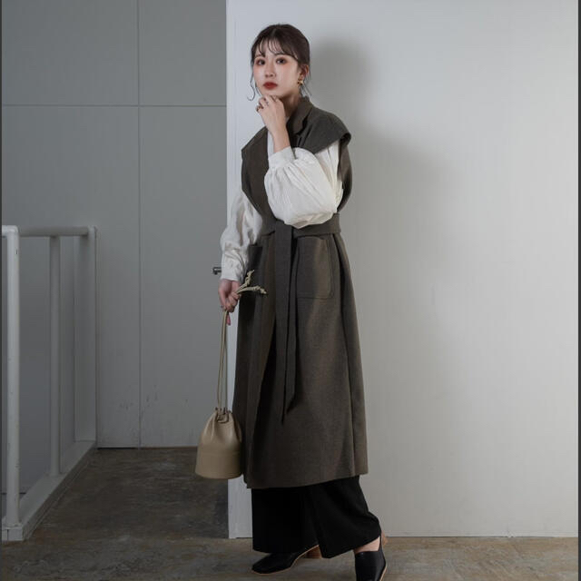 amiur stand collar long vestの通販 by n's shop|ラクマ