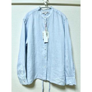 ユニクロ(UNIQLO)の☆限定価格☆UNIQLO×イネス  リネンスタンドカラーシャツ Lsize(シャツ/ブラウス(長袖/七分))