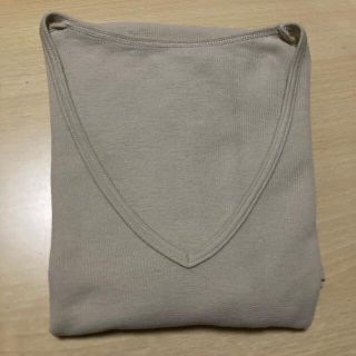 ムジルシリョウヒン(MUJI (無印良品))の無印良品　綿でさらっと　VネックTシャツ Mサイズ　紳士　ライトベージュ(Tシャツ/カットソー(半袖/袖なし))