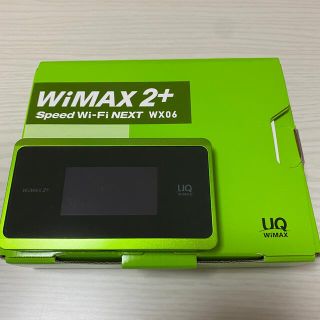 エヌイーシー(NEC)のポケットワイファイ 本体 WiMAX2+ WX06 ライムグリーン(PC周辺機器)