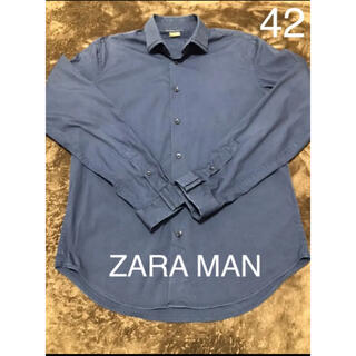 ザラ(ZARA)のZARA MAN 長袖シャツ 42 シンプルブラック L 送料無料(シャツ)