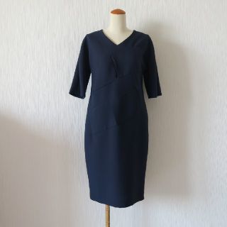 ジルサンダー(Jil Sander)の【JILSANDER】ネイビーワンピース(ひざ丈ワンピース)