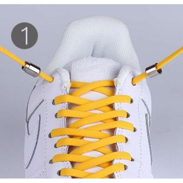 白　ホワイト　結ばない　ほどけない　靴紐　シルバーカプセル　　シューレスロック　 レディースのレッグウェア(その他)の商品写真
