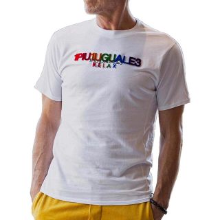 ウノピゥウノウグァーレトレ(1piu1uguale3)の【新品】1PIU1UGUALE3 RELAX／レインボー3DロゴＴシャツ M(Tシャツ/カットソー(半袖/袖なし))