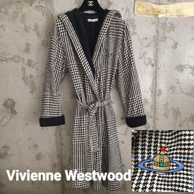 Vivienne Westwood(ヴィヴィアンウエストウッド)の美品90's　Vivienne Westwood オーブ　刺繍　パイル生地コート レディースのジャケット/アウター(ガウンコート)の商品写真