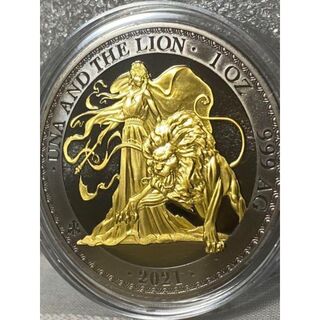 2021 セントヘレナ　ウナとライオン　ゴールドブラックエンパイア　銀貨