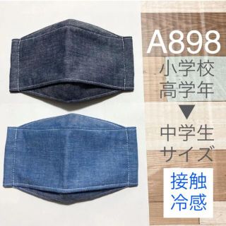 マスク　ダンガリー　2枚　A898  (外出用品)