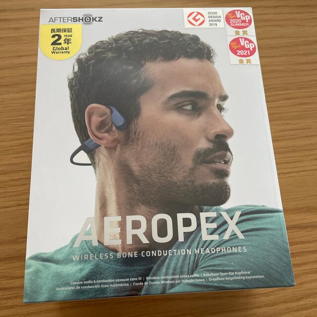 【新品】AFTERSHOKZ AEROPEX骨伝導 イヤホン  ブルー有リモコン