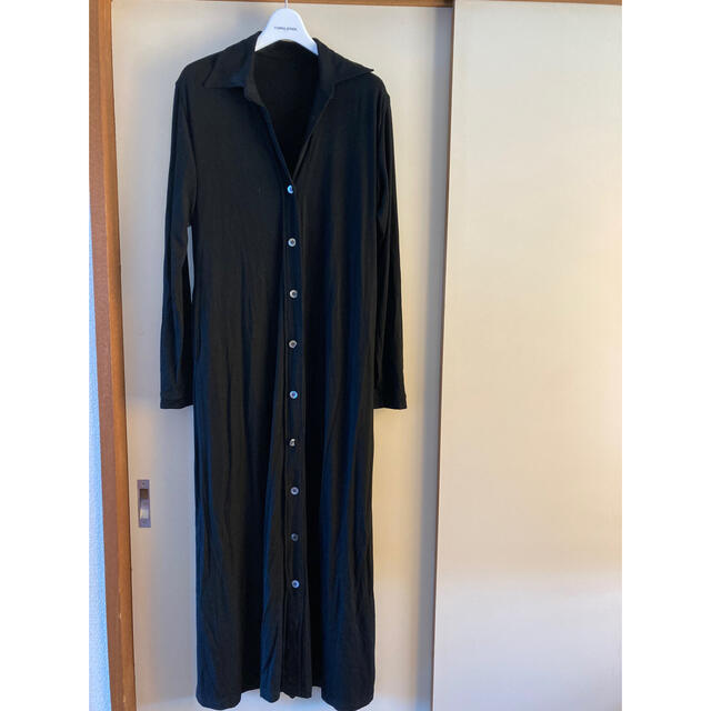 Silk jersey collar dress/Black レディースのワンピース(ロングワンピース/マキシワンピース)の商品写真