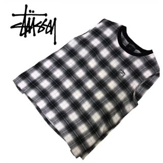 ステューシー(STUSSY)のStussy  Check Emb Tank ノースリーブブラウス　Sサイズ(シャツ/ブラウス(半袖/袖なし))