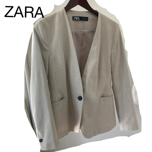 ZARA(ザラ)のZARA ノーカラージャケット レディースのジャケット/アウター(ノーカラージャケット)の商品写真