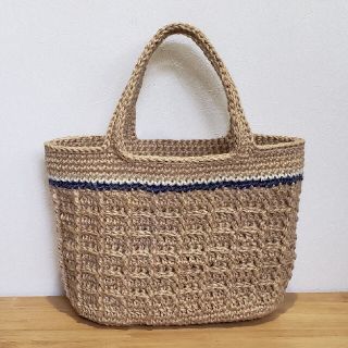 麻ひもバッグ ハンドメイド ワッフル模様(バッグ)