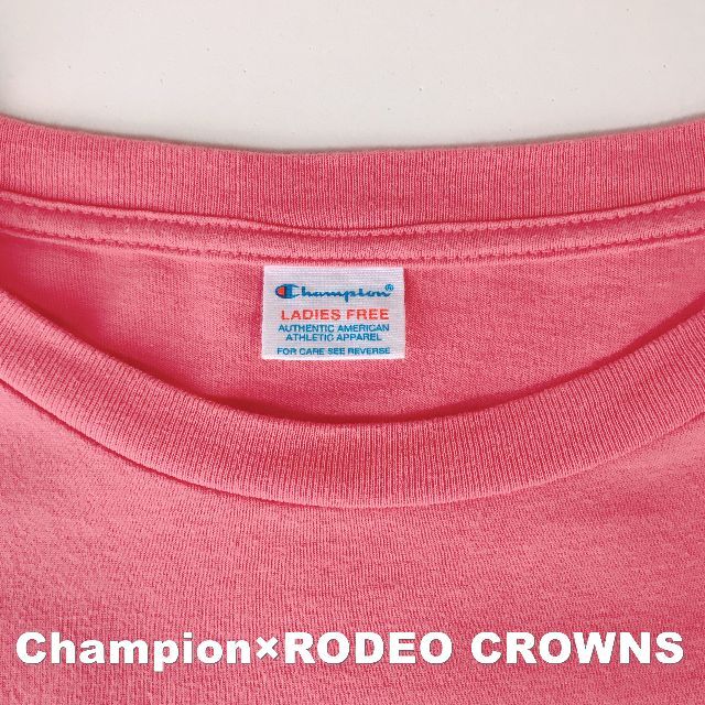 Champion(チャンピオン)の【Champion】RODEO CROWNS別注 ビックロゴ ロングTシャツ レディースのトップス(Tシャツ(長袖/七分))の商品写真