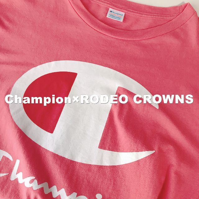 Champion(チャンピオン)の【Champion】RODEO CROWNS別注 ビックロゴ ロングTシャツ レディースのトップス(Tシャツ(長袖/七分))の商品写真