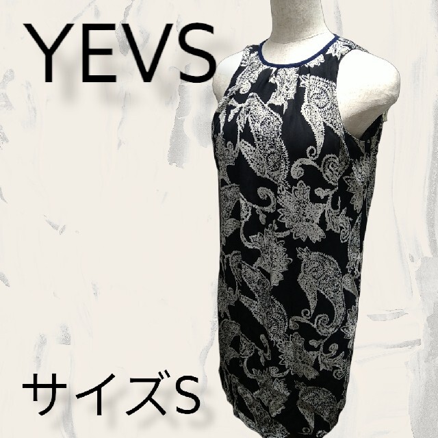 YEVS(イーブス)の美品　イーブス　YEVS 花柄　ノースリーブワンピース　サイズS レディースのワンピース(ひざ丈ワンピース)の商品写真