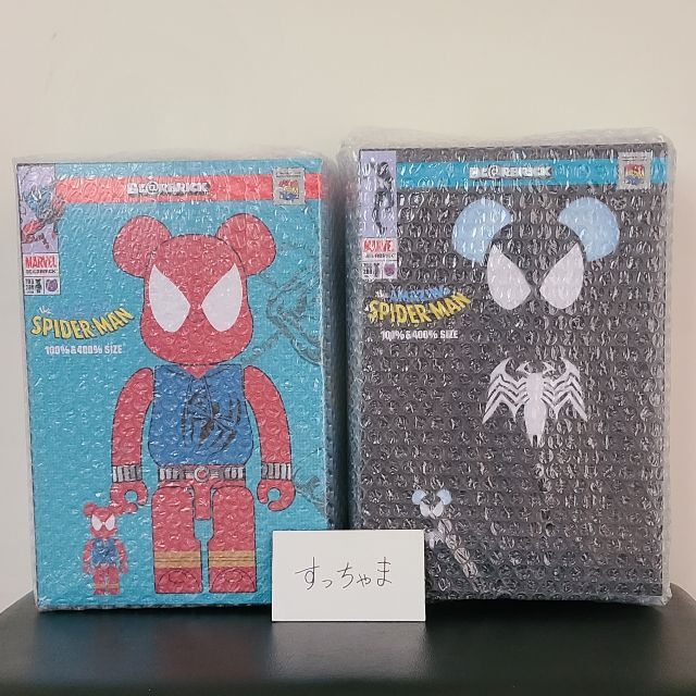 各全高約70mm280mm状態BE@RBRICK SPIDER-MAN 100％ & 400％ セット