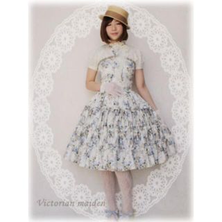 ヴィクトリアンメイデン(Victorian maiden)のロココブーケブリジットワンピース　ロココブルー(ひざ丈ワンピース)