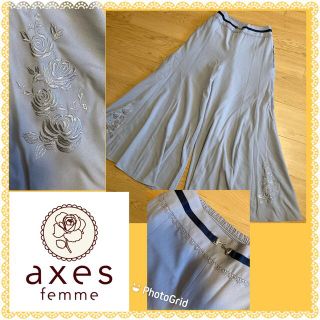 アクシーズファム(axes femme)のアクシーズファム★axes★良品★薔薇刺繍★ガウチョ★ドレッシー★スカーチョ(カジュアルパンツ)