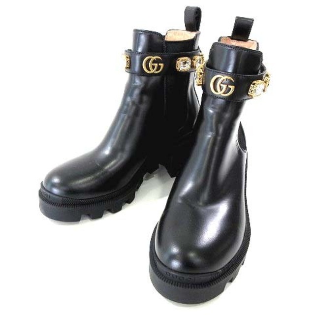 Gucci - グッチ アンクル ショートブーツ 厚底 サイドゴア GGマーク