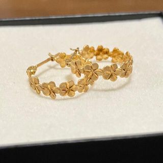 ハワジュ 14k プルメリア フープピアス (ピアス)